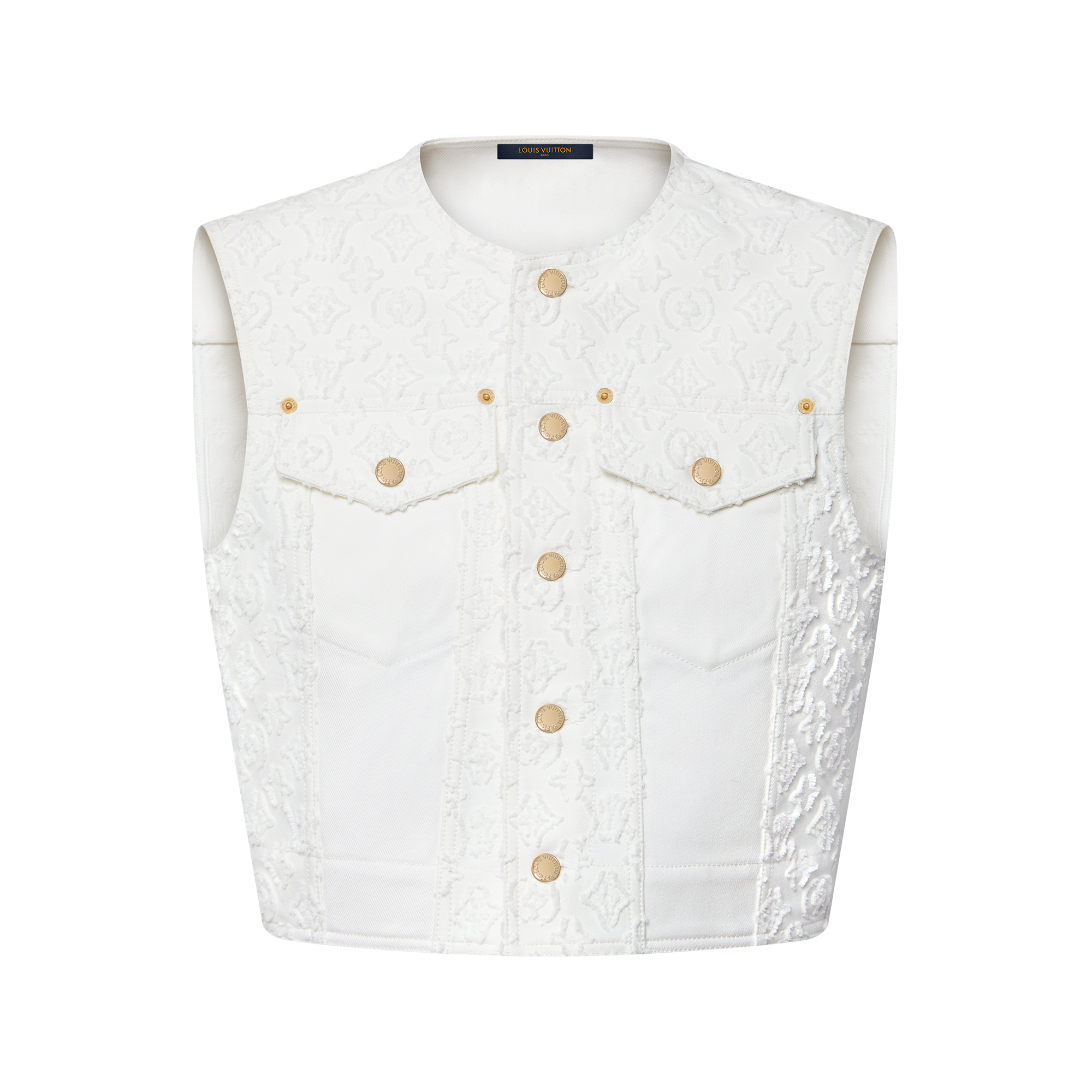 Sleeveless Monogram Fil Coupé Denim Jacket - Ready-to-Wear 1AHJRY